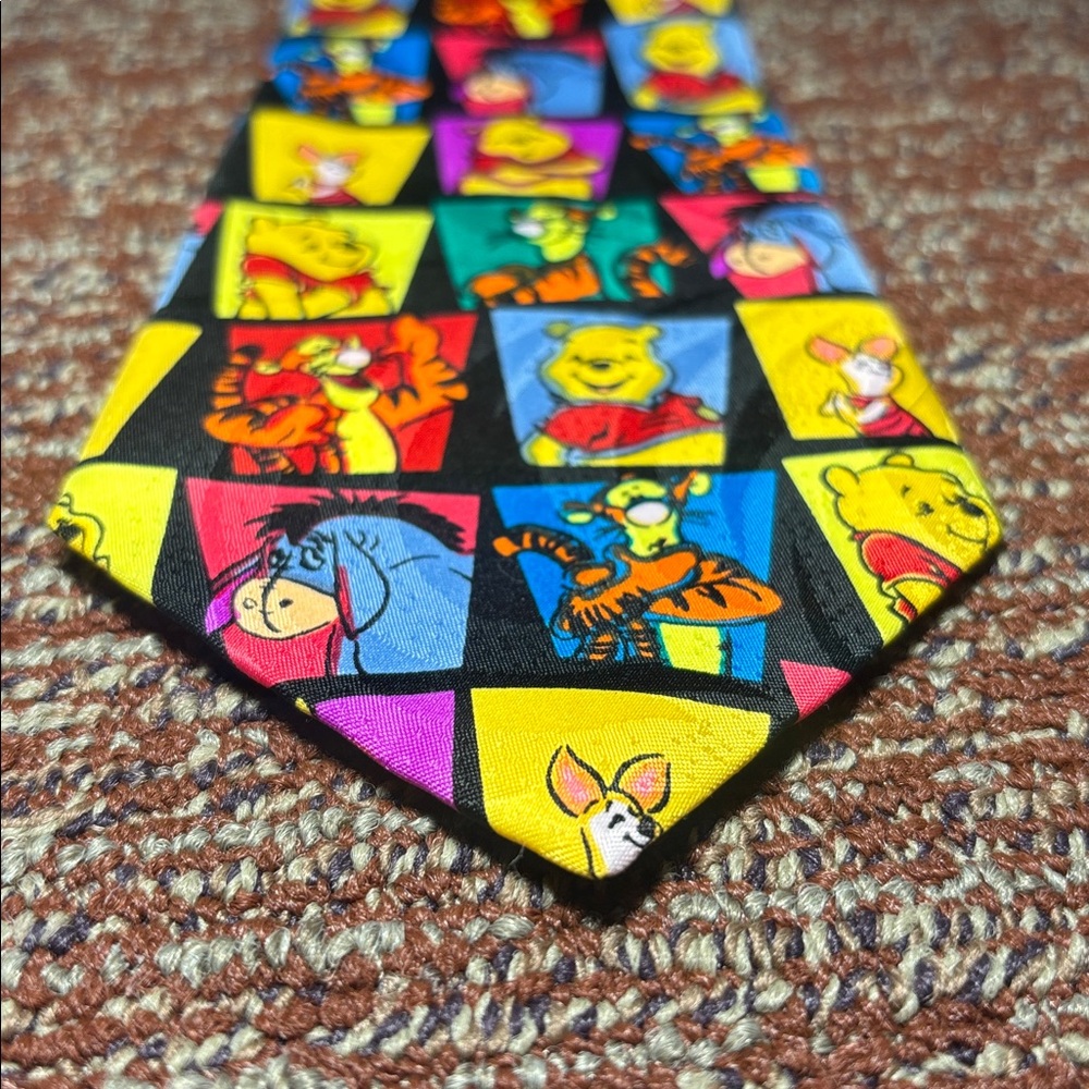 Disney Winnie the Pooh character necktie colorful nostalgic men’s neck tie